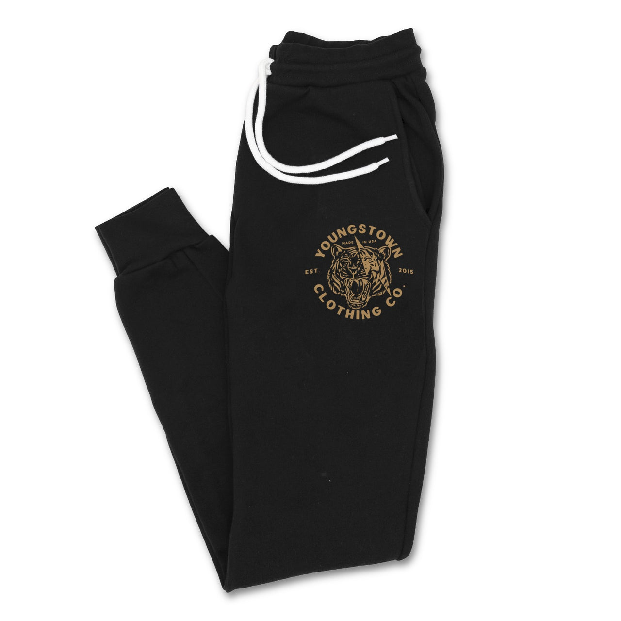 YCC Lightning Stripe Logo Joggers | Black