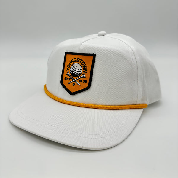 Rope Hat - White (Orange Logo)